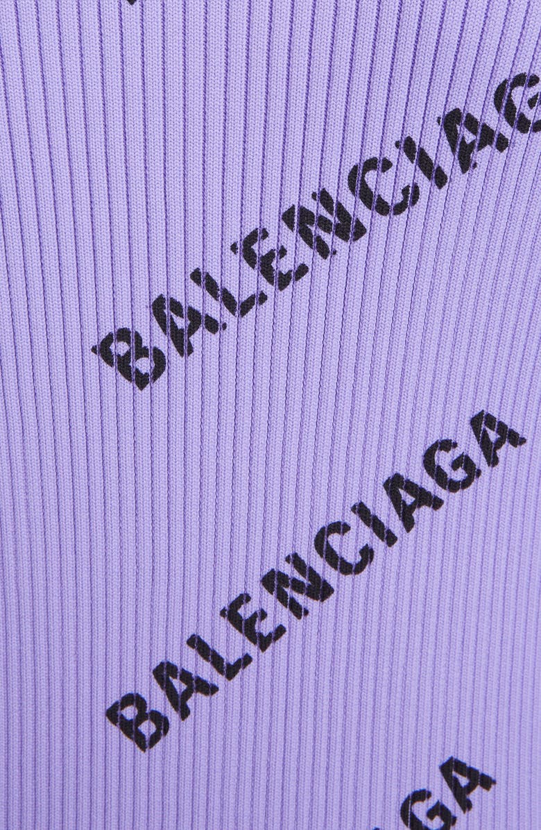 Balenciaga Logo Print Rib Knit Cardigan, Alternate, color, 