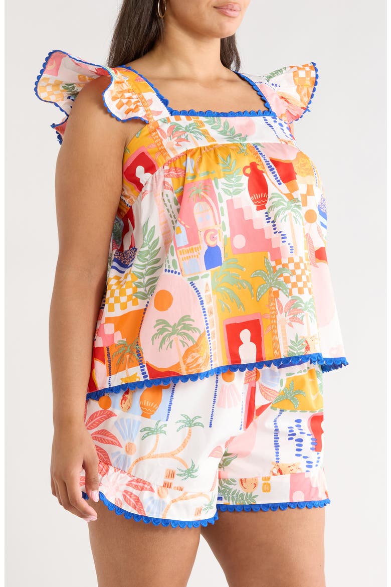 Petroliah Ruffle Top, Alternate, color, ORG-PNK-WHT