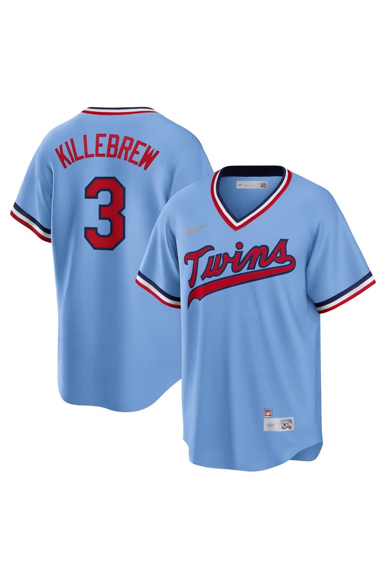 Men's Nike Harmon Killebrew Light Blue Minnesota Twins Road Cooperstown Collection Player Jersey, Main, color, Light Blue