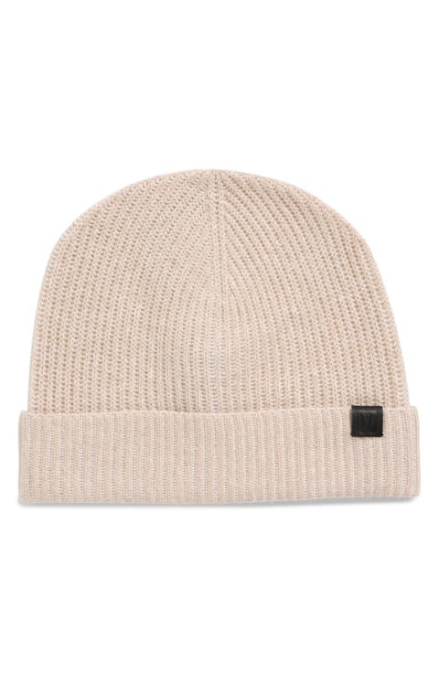 Cashmere Rib Knit Cuffed Beanie