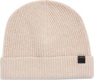 Bruno Magli Cashmere Rib Knit Cuffed Beanie