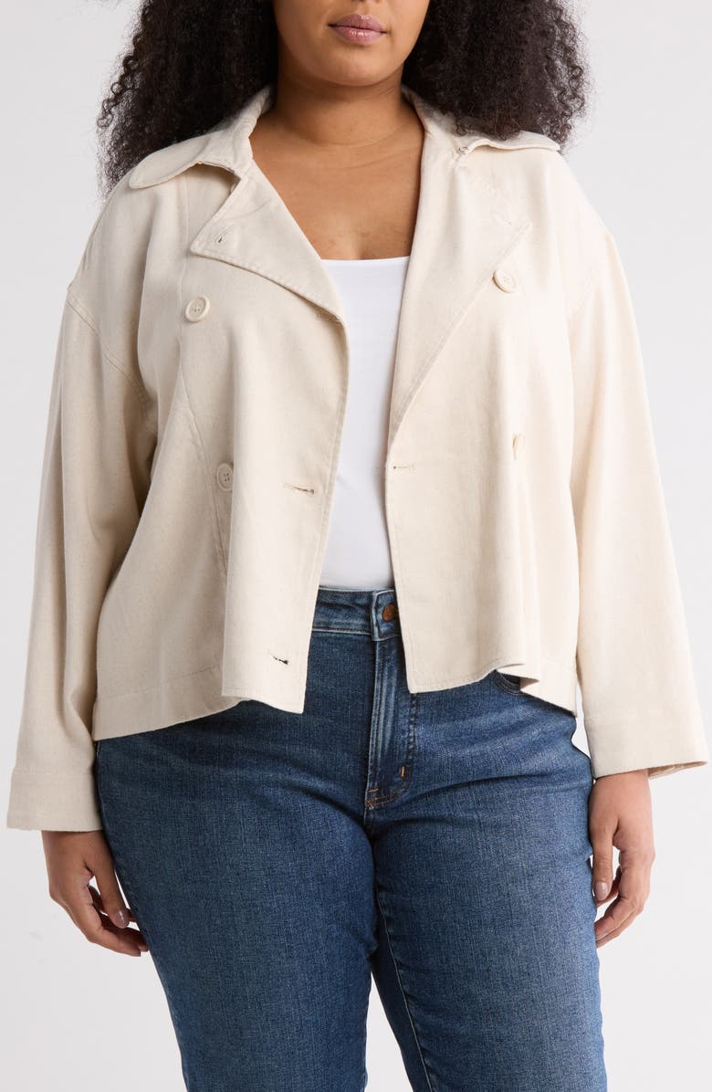 MAX STUDIO Buttoned Twill Jacket, Main, color, Natural