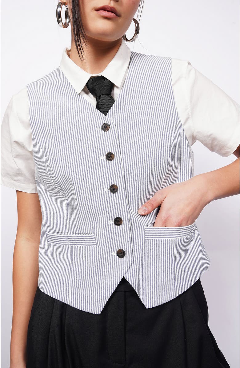 WILDFANG The Empower Seersucker Vest, Main, color,