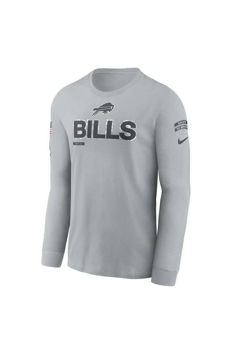 Nike Men's Nike Gray Buffalo Bills 2024 Salute To Service Long Sleeve T-Shirt, Alternate, color,