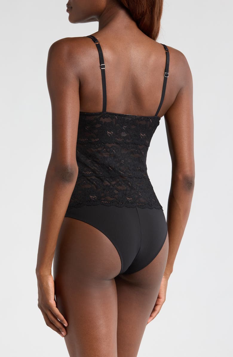 Fleur Du Mal Lace Balconette Bodysuit, Alternate, color, Black