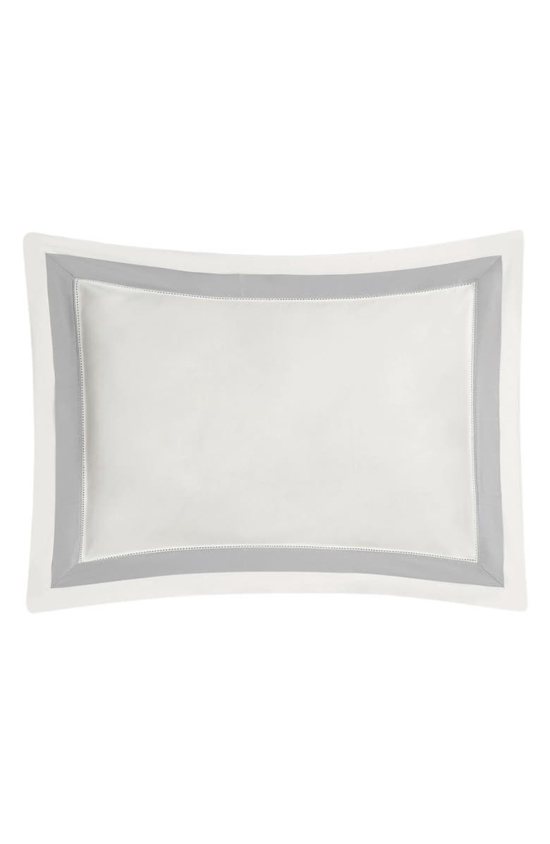Matouk Ambrose Pillow Sham, Main, color, Bone/ Silver