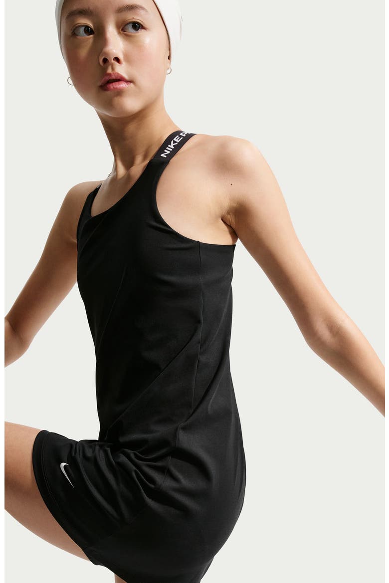 Kids' Pro Dri-Fit Dress, Alternate, color, BLACK/ BLACK/ WHITE