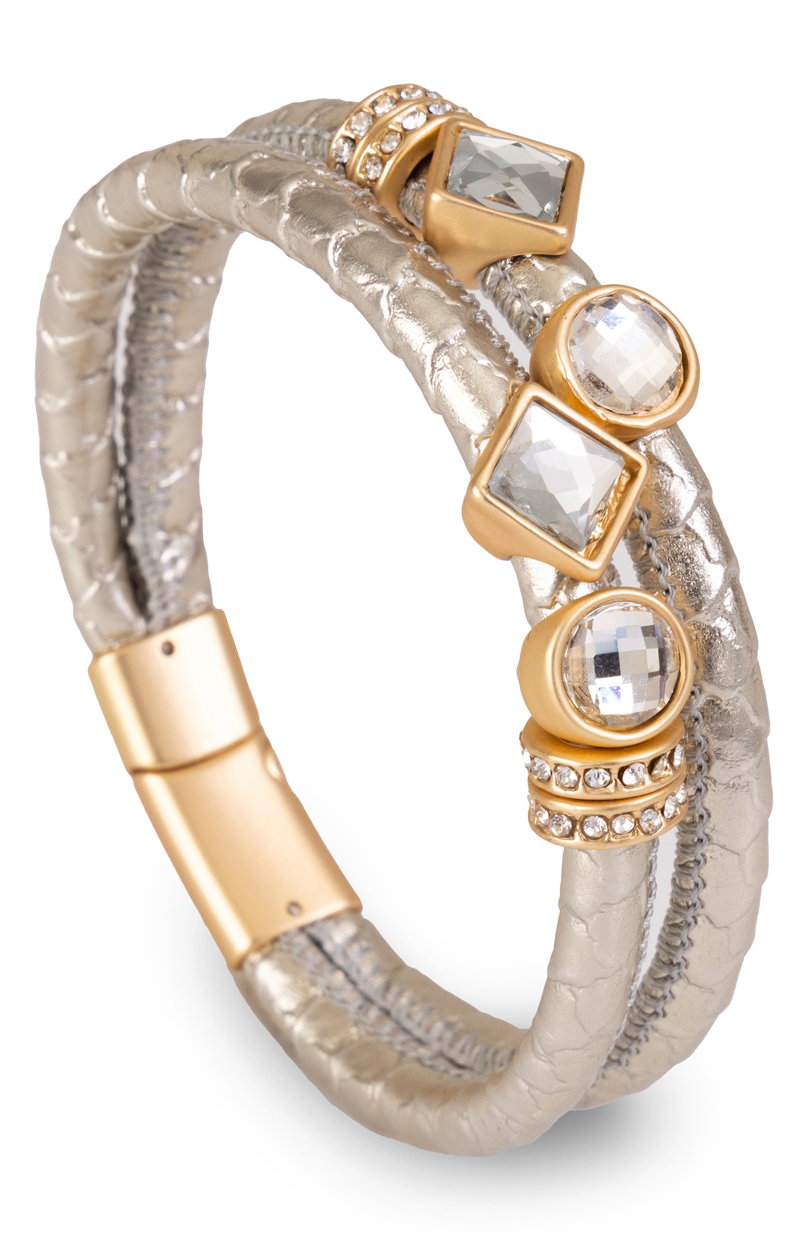 SAACHI Glam Accent Faux Leather Bracelet