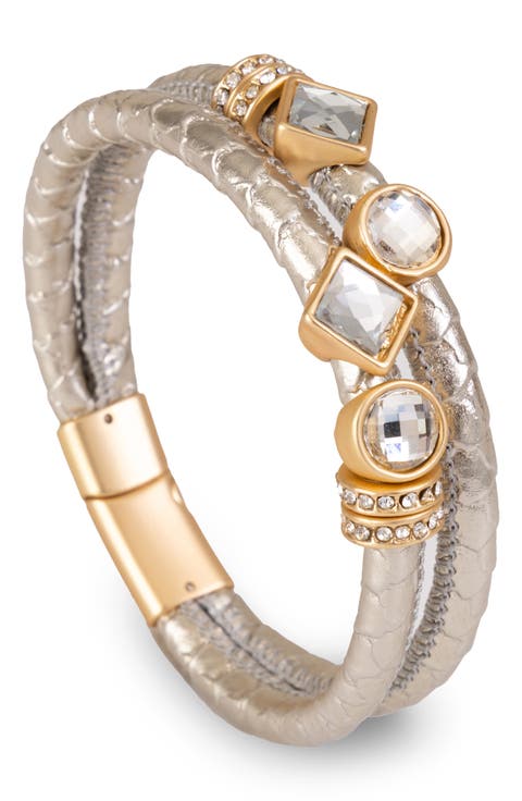 Glam Accent Faux Leather Bracelet