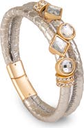 SAACHI Glam Accent Faux Leather Bracelet