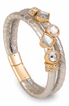 SAACHI Glam Accent Faux Leather Bracelet