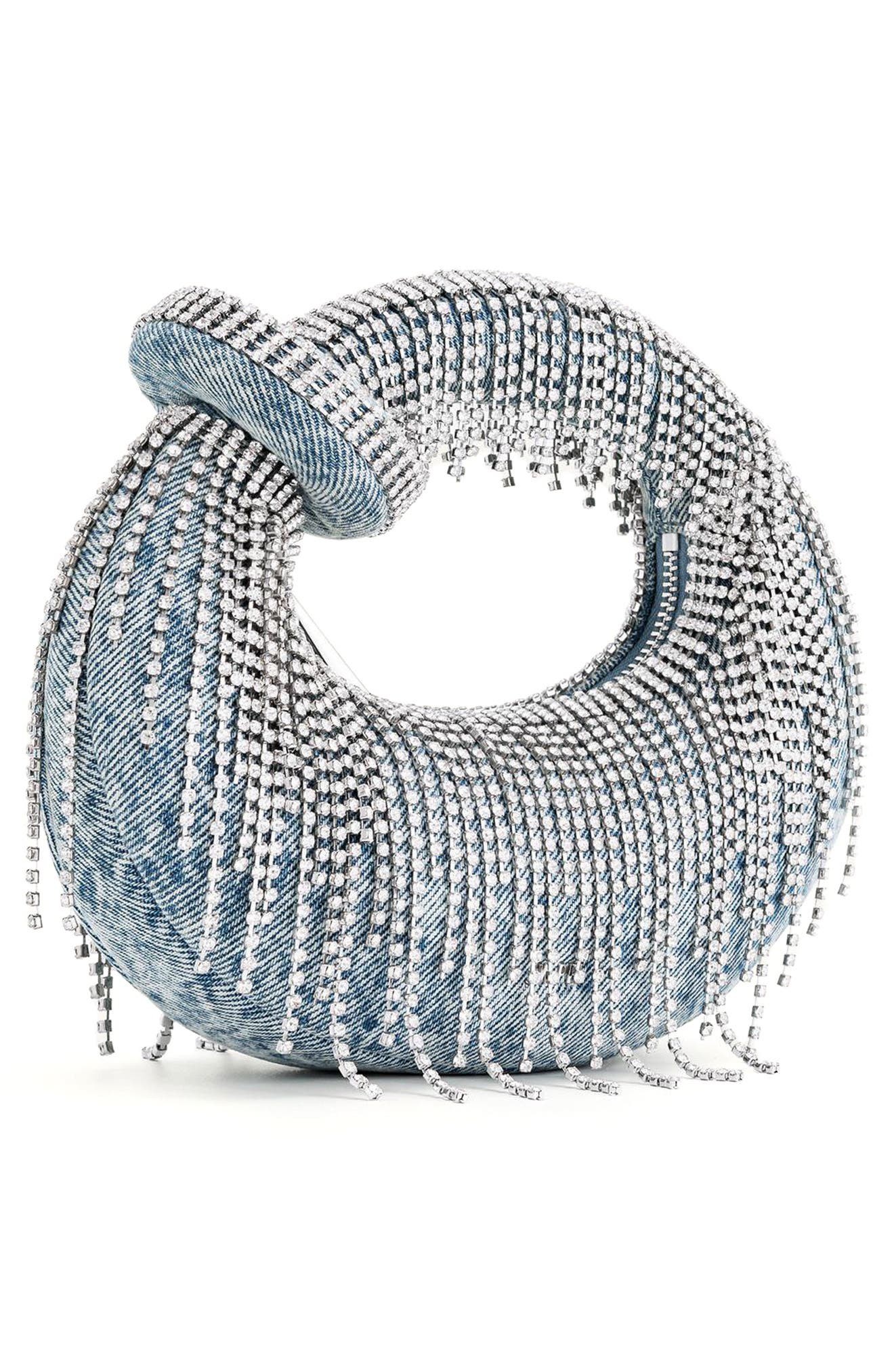 JW PEI Abacus Embellished Denim Top Handle Bag, Alternate, color, 