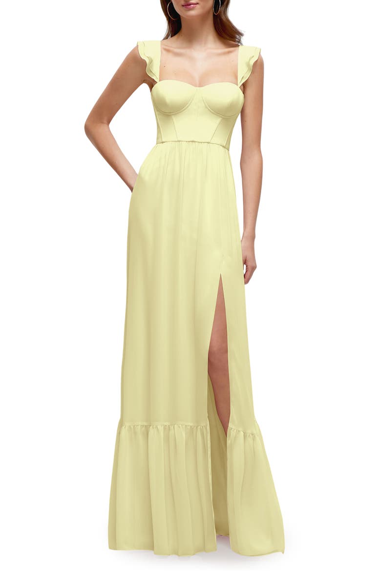 Bustier Maxi Dress, Main, color, BUTTER YELLOW