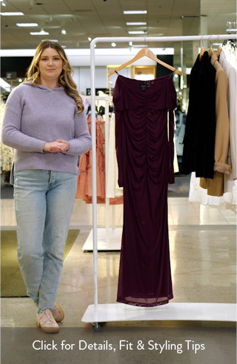 Artura Off the Shoulder Mesh Maxi Dress, sales video thumbnail