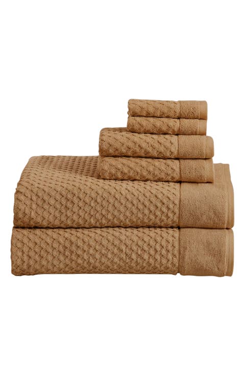 Diamond Waffle Texture 6-Piece Towel Set
