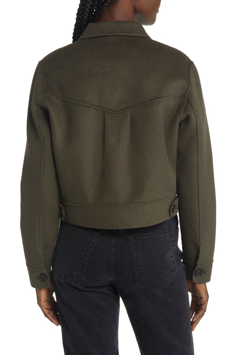 Easton Wool Blend Crop Jacket, Alternate, color, OLIVE