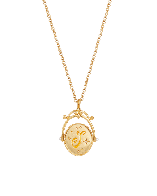 Fable England S Initial Sunflower Gold Spinner Chain Necklace