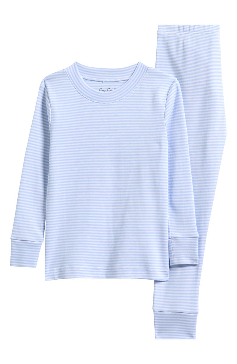 Kissy Kissy Kids' Stripe Fitted Two-Piece Pajamas, Main, color, Simply Stripes