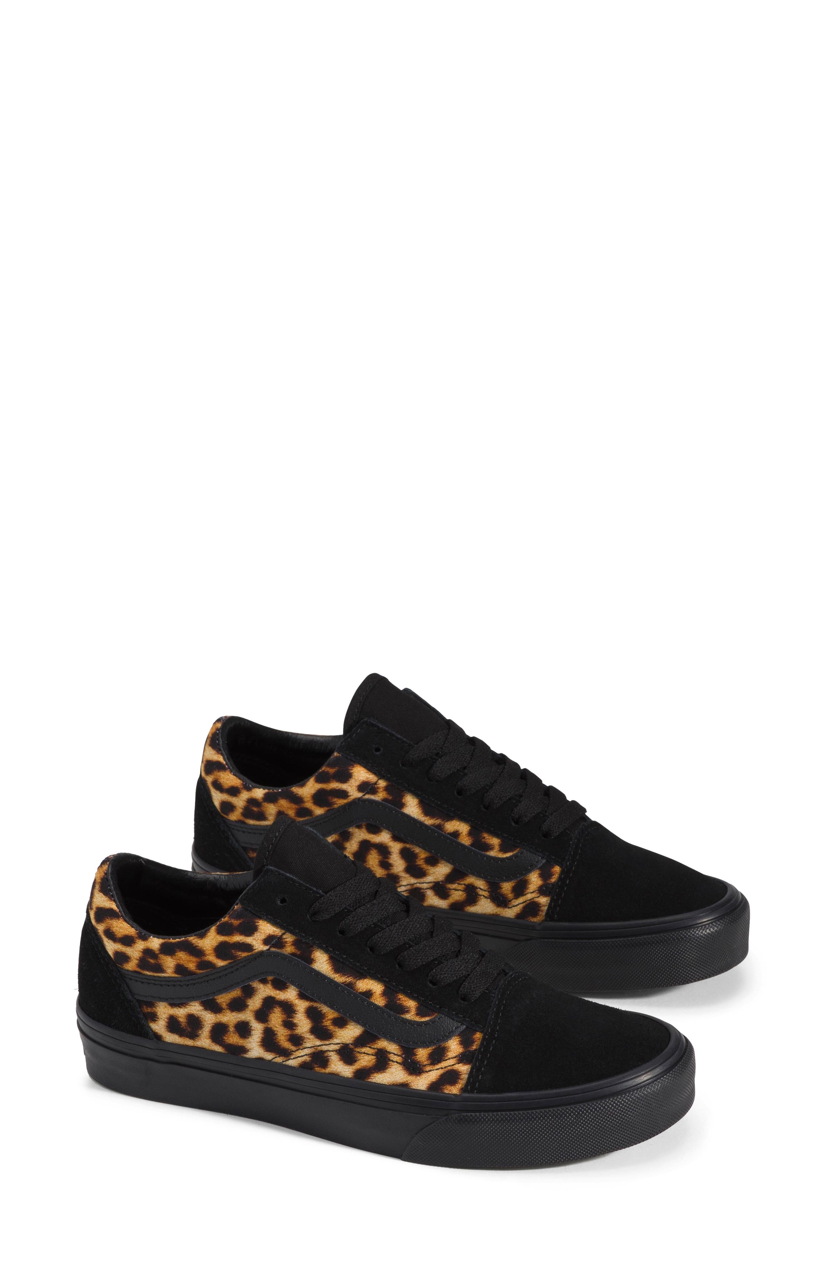 Vans Old Skool Genuine Calf Hair Leopard Print Sneaker, Main, color, 