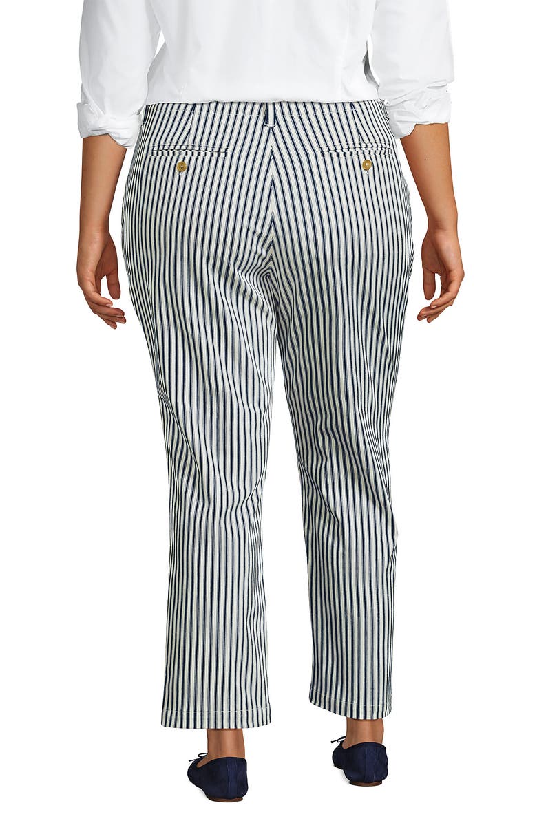 Lands' End Mid Rise Classic Straight Leg Chino Ankle Pants, Alternate, color, White