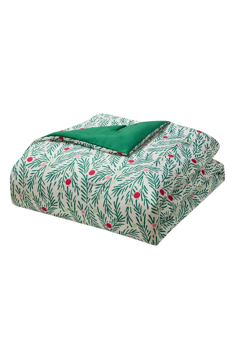 Hallmark Green Branches Comforter Set, Alternate, color, White-Green