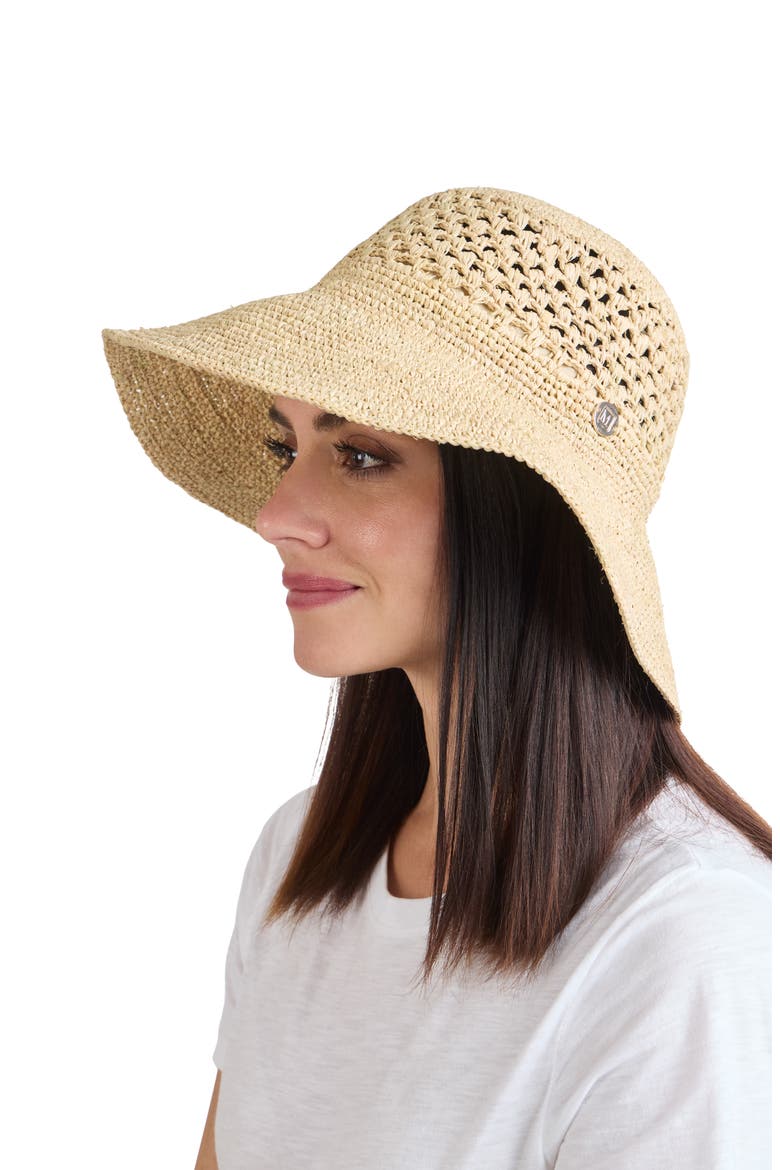 Straw Crochet Packable Floppy Hat, Alternate, color, NATURAL