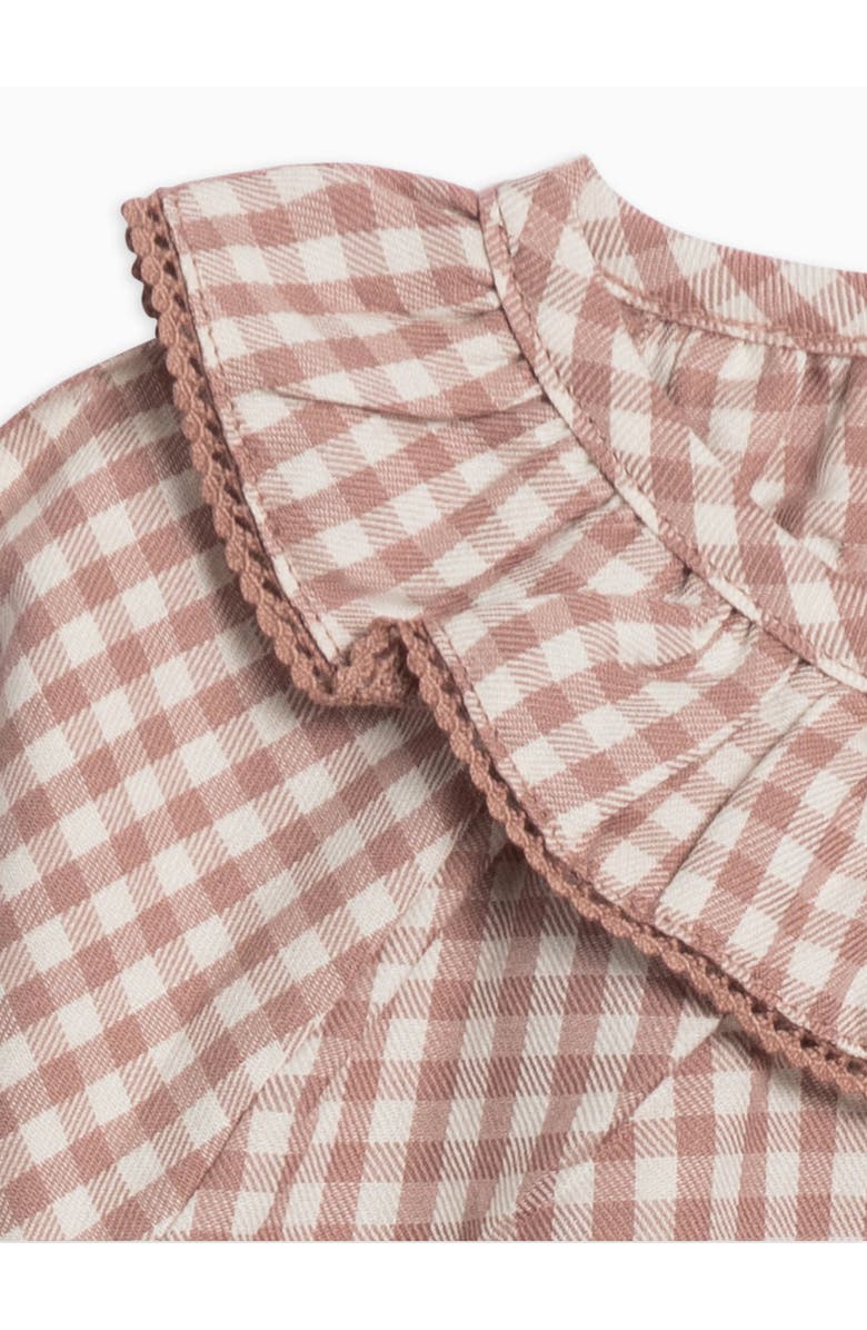 Kendi Shirley Poplin Ruffle Collar Shirt, Alternate, color, Mauve Gingham