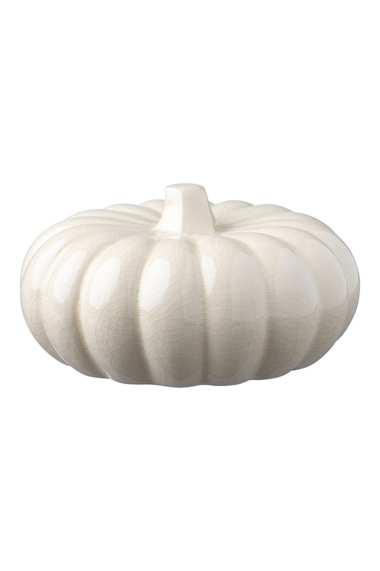 Ceramic Pumpkin Decoration, Main, color, WHITE- LARGE