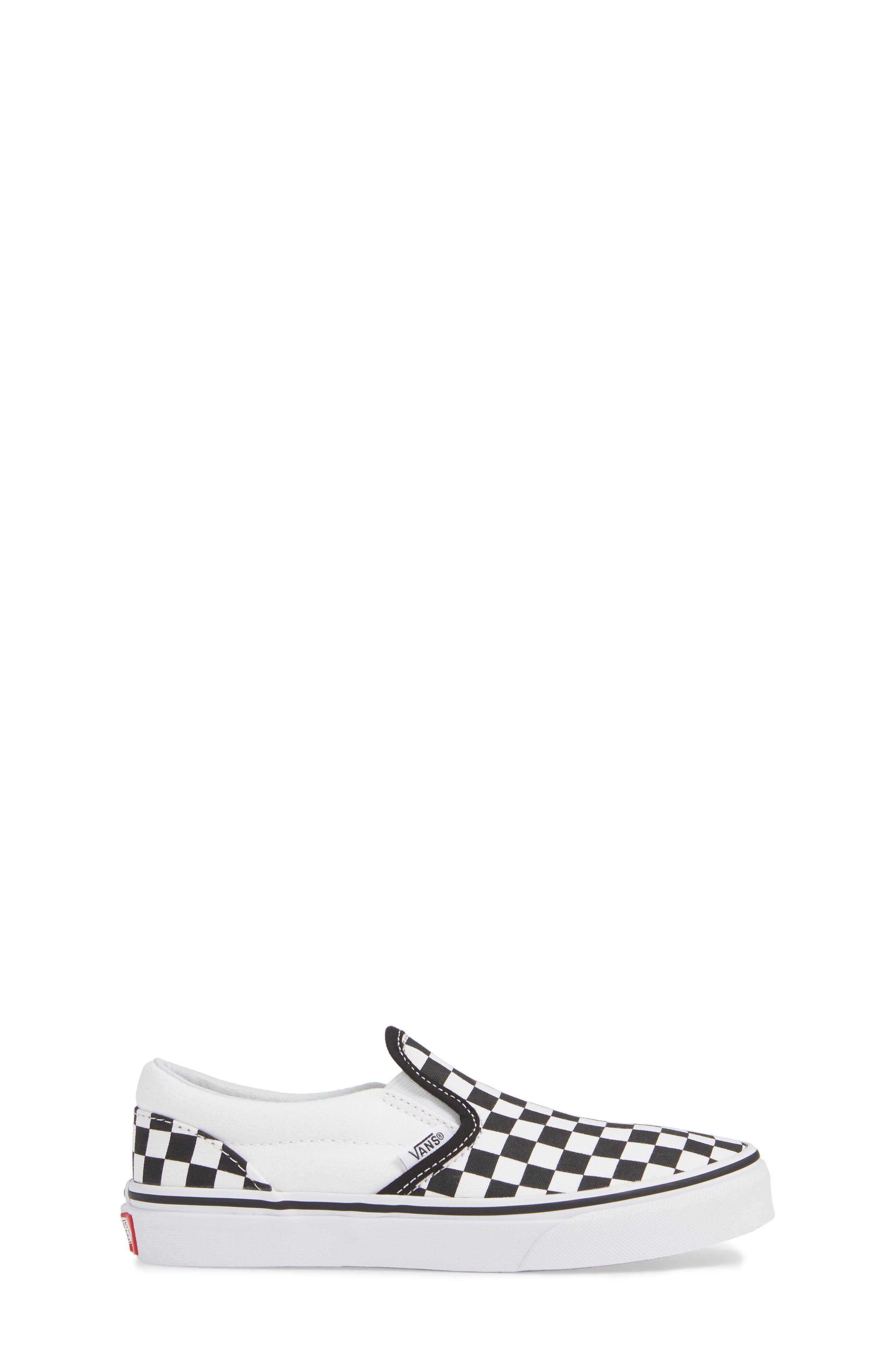 Kids' Classic Checker Slip-On, Alternate, color, BLACK/ TRUE WHITE