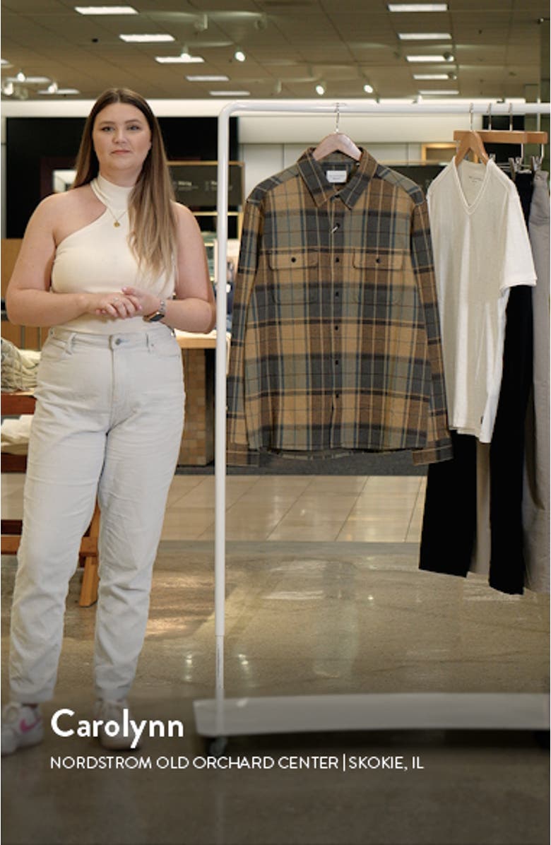 Generation Plaid Stretch Flannel Button-Up Overshirt, sales video thumbnail