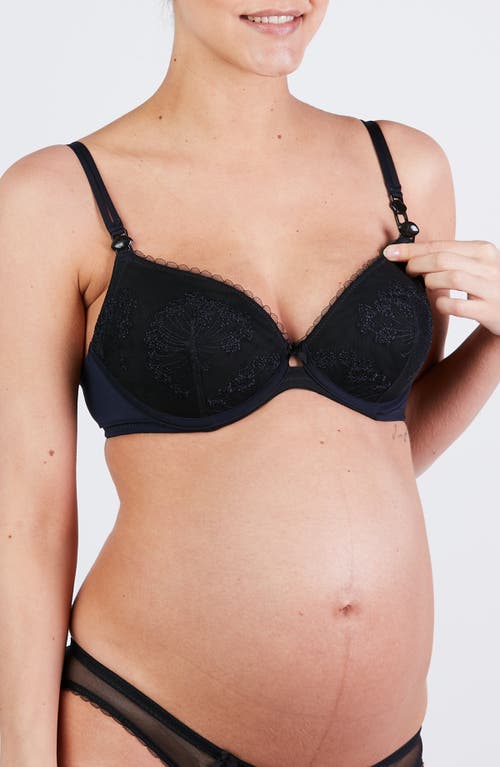 Cache Coeur Louise Maternity And Nursing Push-up Bra In Black