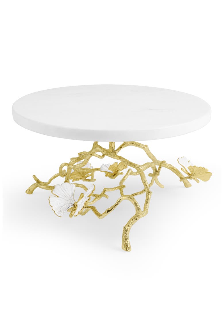 Butterfly Ginkgo Cake Stand, Main, color, WHITE MULTI