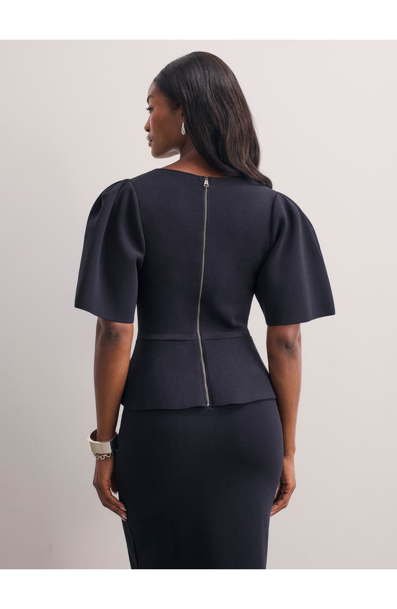 The Fold Nocara Sculpt Knit Dress, Alternate, color, Navy