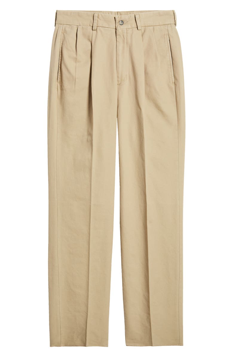Berle Charleston Pleated Canvas Chinos, Alternate, color, Khaki