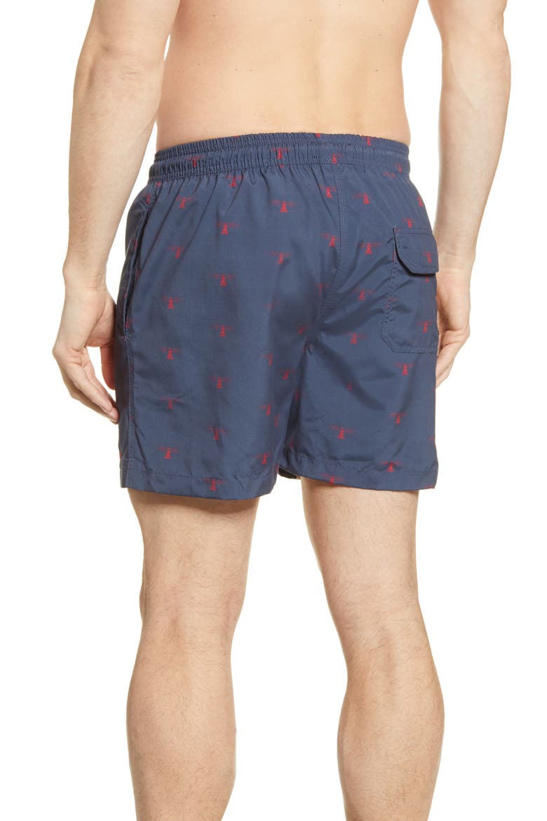 Coastal Print Swim Trunks, Alternate, color, NAVY