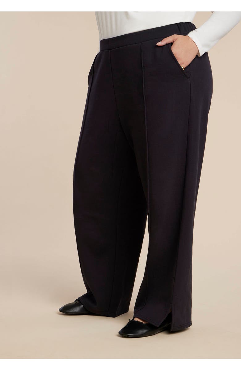 ELOQUII Elements Seam Detail Sweatpant, Alternate, color, Black Onyx