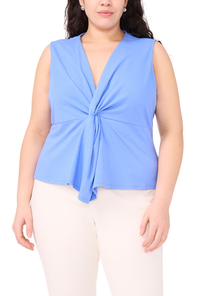 Twist Front Sleeveless Cotton Knit Top, Main, color, ULTRAMARINE