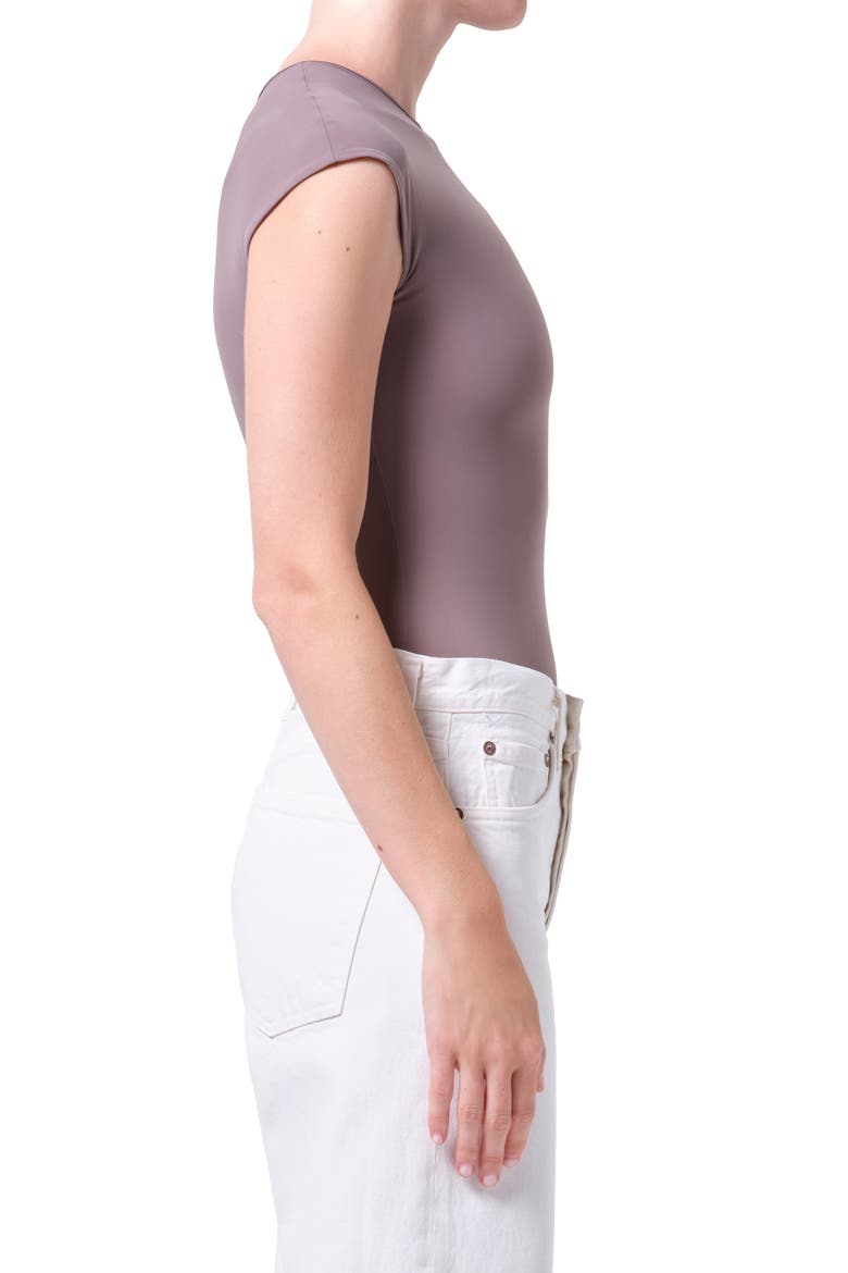 Agata Cap Sleeve Bodysuit, Alternate, color, TAUPE DARK SAN