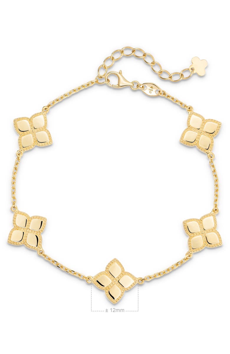 DEVATA Clover Five Charm Chain Bracelet in 14K Gold, Alternate, color, Yellow Gold