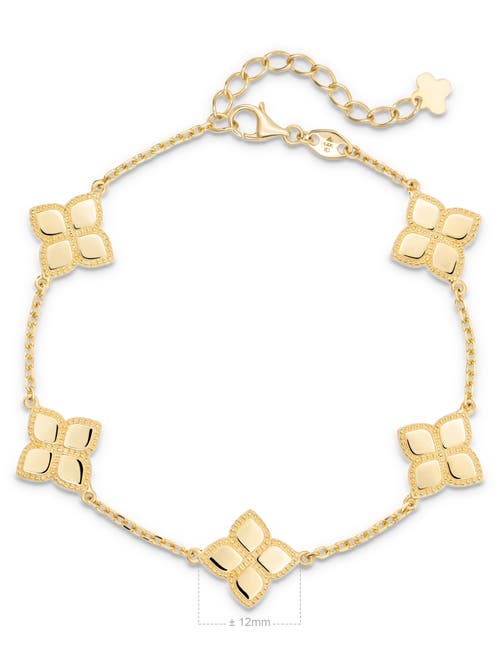 Devata Clover Five Charm Chain Bracelet In Gold