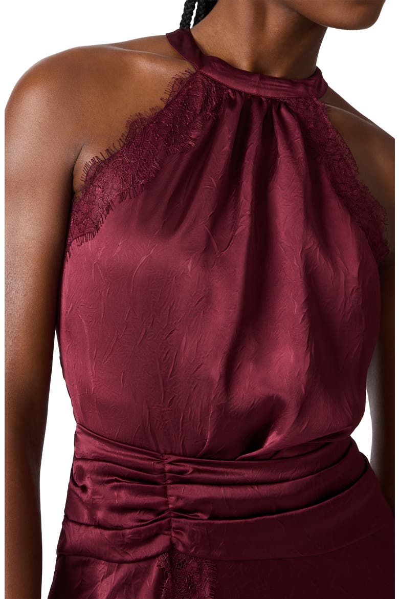 Monna Lace Detail Asymmetric Dress, Alternate, color, DEEP FIG