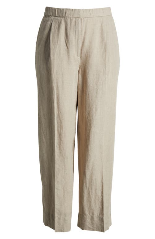 Shop Eileen Fisher High Waist Pleated Organic Linen Wide Leg Pants