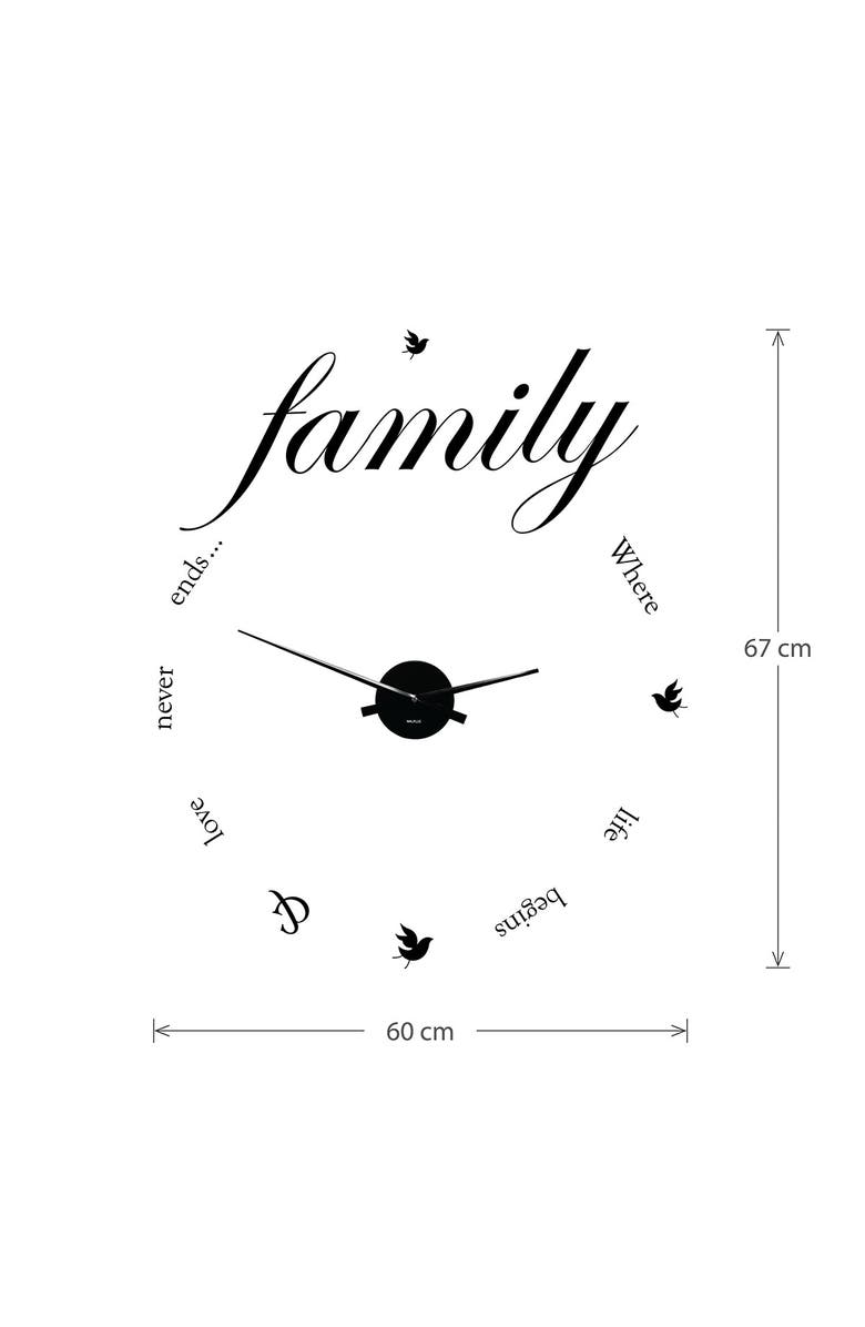 WALPLUS Family Life Quote Wall Clock, Alternate, color, 