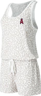 CONCEPTS SPORT Women's Concepts Sport Cream Los Angeles Angels Montana Hacci Knit Romper