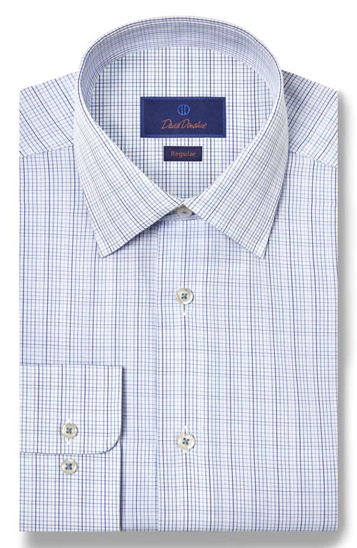 David Donahue Regular Fit Check Print Cotton Dress Shirt In Multi
