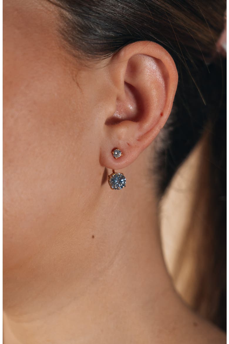 Brilliant CZ Stud Jacket Earrings, Alternate, color, GOLD