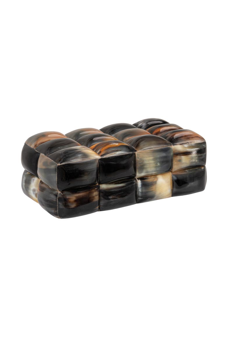 Decorative Horn Bubble Storage Box, Black and Brown, Main, color, Black