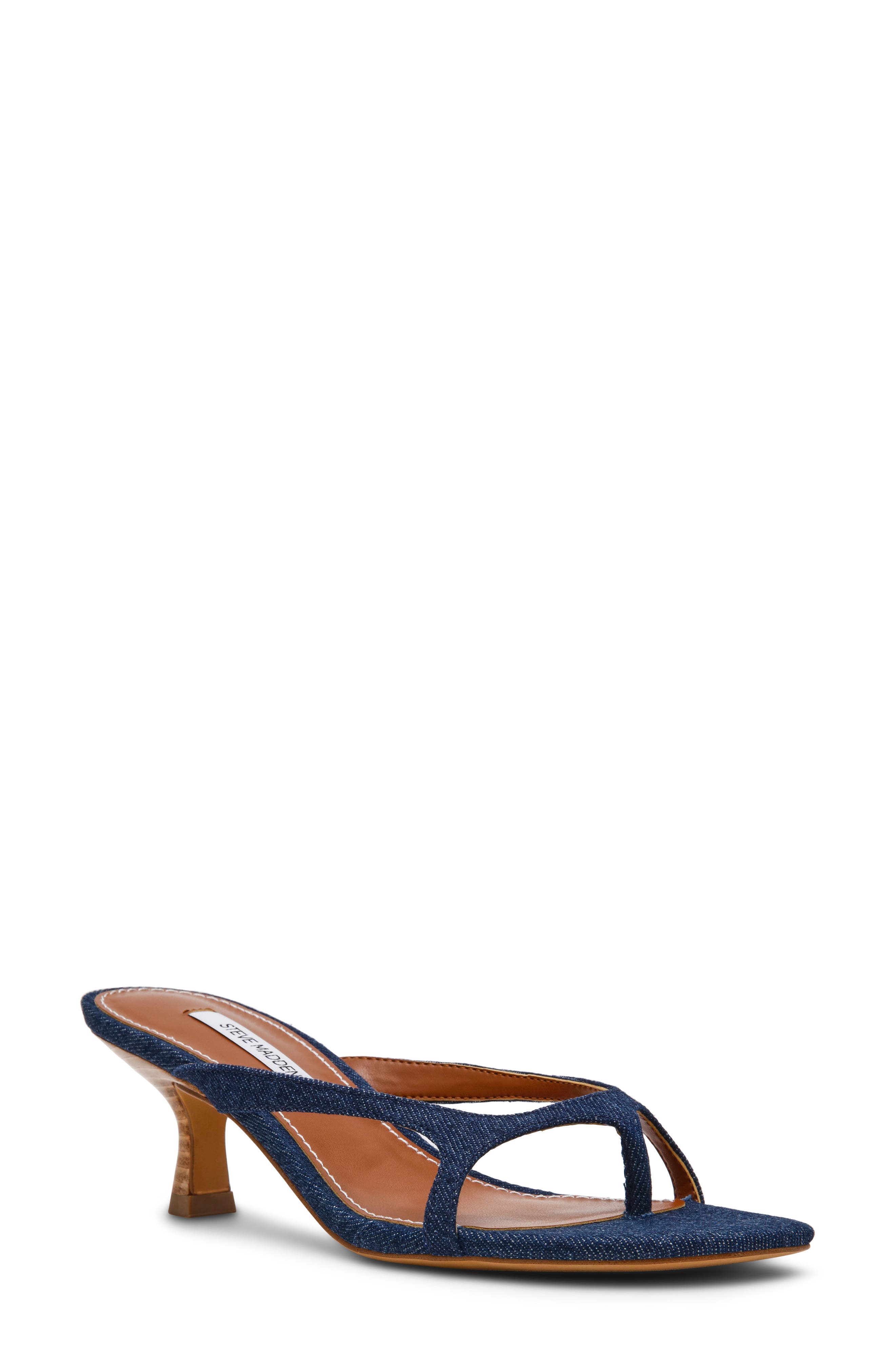 Steve Madden Brienna Thong Slide Sandal, Main, color, Denim