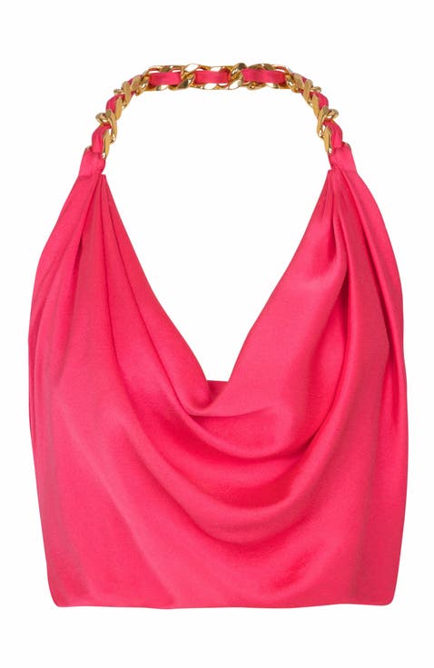 Draped Silk Halterneck Top