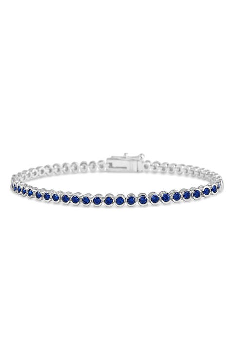 Helene Sapphire Cubic Zirconia Bezel Tennis Bracelet